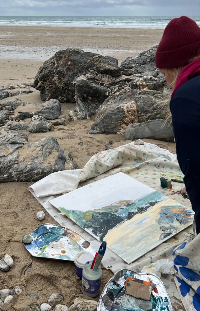 Amy Albright workshop photo - beach painting