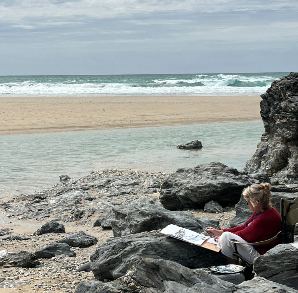 Amy Albright workshop photo - beach painting