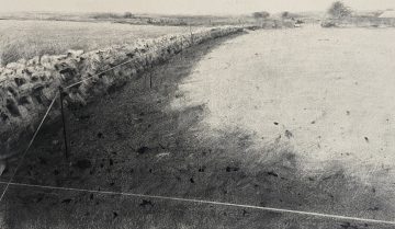Charcoal drawing of a landscape