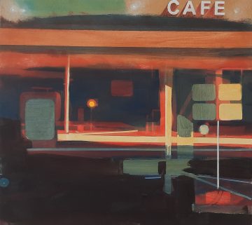 Cafe At Night, painting by Alasdair Lindsay